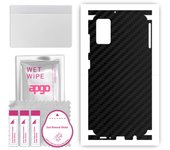apgo Protective Skin Sticker for the back+sides compatible with Samsung Galaxy A41, Full Wrap Film, Foil, Vinyl - Pattern Carbon Black