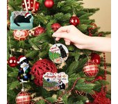 Adornos colgantes navideños, dibujos animados de gato, árbol de Navidad, acrílico, encantador, único, bricolaje