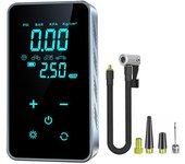Nuevo compresor de aire portátil para coche con pantalla táctil LED HD, minibomba infladora de neumáticos eléctrica inalámbrica/con cable de 3600mAh para motocicleta, bicicleta, barco, neumático de coche Wired Style negro