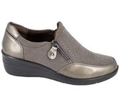 Boulevard Zapatos casuales de PU de charol para mujer/señoras 7 UK negro
