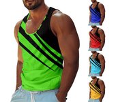 Camiseta sin mangas para hombre de verano Surf Beach Camiseta sin mangas transpirable informal Camiseta sin mangas con estampado suelto XXL azul