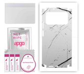 apgo Protective Skin Sticker for the back+sides compatible with Xiaomi Poco M3, Full Wrap Film, Foil, Vinyl - Pattern White Marble