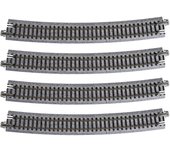 Vía curva de escala N KATO, 4 piezas, suministros para modelismo ferroviario R718-15° 20-150