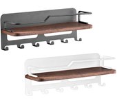 Estante lateral para refrigerador con ganchos, canasta colgante para gabinete de balcón de cocina blanco