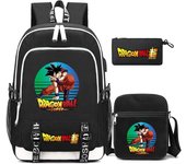 3 unids/set mochila de Dragon Ball de Anime, mochila de dibujos animados para niños y adolescentes, mochila escolar impermeable, mochila escolar para estudiantes, niños y niñas