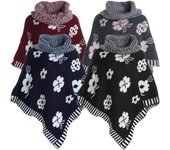 Poncho de niña con cuello vuelto 104 azul