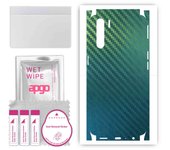 apgo Adhesivo Protector para la Parte Trasera+lateral Compatible con Oppo A91, Película Envolvente Completa, Lámina, Vinilo - Patrón Carbon Chameleon CAKA1