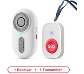 Buscapersonas inalámbrico para cuidadores, botones de llamada de enfermera para monitoreo de ancianos, sistema de alerta SOS, timbre de llamada de alarma portátil para residencias de ancianos. grey gris