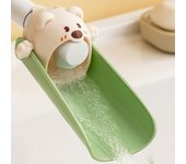 Extensor de grifo de silicona con forma de animal, ayuda para el lavado de manos de niños, grifo extendido para cocina, baño y jardín de infancia. verde