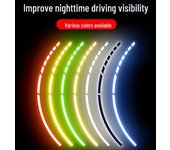 Pegatinas reflectantes luminosas para ruedas de coches y motos amarillo fluorescente