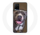 Coque pour Vivo Y21s 2021 / Y21 2021 Chien Pitbull Blanc gris