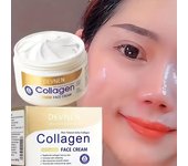 Crema facial de colágeno 100 g: hidratante y reafirmante, sin alcohol, con glicerina y ácido hialurónico para todo tipo de pieles, antiarrugas 100g