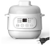 Olla de cocción lenta eléctrica mini Aoresac de 1 cuarto de galón y 200 W, calentador de alimentos con olla de cerámica, temporizador de 24 horas y 360 grados US Plug blanco