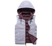 Chaleco cálido de invierno para hombre, con capucha y forro de chaqueta, informal, sin mangas XS negro