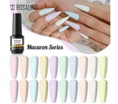 ROSALIND 7ml Soak Off Macaron Color Nail Pastel Gel brillante para diseño de arte de uñas lámpara LED/UV