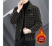 De calidad superior Steetwear solapa chaqueta con estampado a cuadros Ropa De Hombre invierno hombres gabardina De lana colores contrastantes chaqueta De celosía 4XL