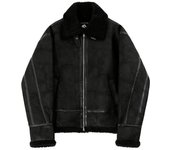 Chaqueta de algodón todo en uno para hombre, estilo coreano, de invierno, holgada, de ante y piel de cordero, para motocicleta M negro