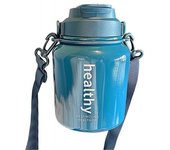 Yousheng Taza térmica de 1100 ml con correa de mano Vaso aislado portátil de acero inoxidable para viajes de invierno al aire libre y deportes para climas fríos 1L color rosa