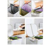 Cubo de basura con separación en seco y húmedo de 2/3 capas, 45/48L, almacenamiento con Pedal, cubo de basura grande de doble capa, cubo de basura para cocina y hogar 48L