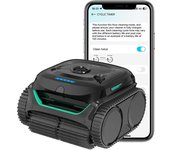 Aspiradora robot inalámbrica para piscinas WYBOT C2, limpieza de paredes y líneas de flotación, doble filtración, para piscinas enterradas de hasta 150 m² (negro y verde) C2 verde