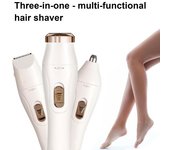 Afeitadora eléctrica multifuncional 3 en 1 con 3 cabezales, recargable por USB, portátil, para rostro, cuerpo, bikini, brazos, piernas, depiladora, recortadora. Charging blanco