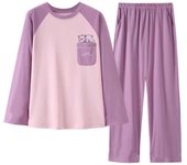 Conjunto de pijama de manga larga para mujer: Primavera/Otoño 2023 - Rojo Neto, Talla Grande, Ropa de Hogar de Invierno L [90-105 lbs]