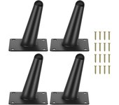 Paquete de 4 patas para muebles, patas cónicas inclinadas/verticales de 20 cm, patas de repuesto para gabinetes, patas para sofás 20cm negro