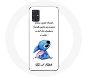 Coque pour Samsung Galaxy A51 5G Lilo et Stitch Ohana Citation Blanc