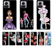 Para Motorola Moto X30 Pro / Edge 30 Ultra, Personality Girl Black TPU Cámara A Prueba De Golpes Cubierta Protectora Del Teléfono Para Motorola X30 Pro Cover - Con Dibujos blanco
