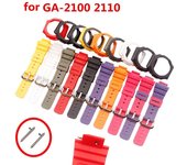 Accesorios para reloj, funda con correa de resina adecuada para la serie GA2100, correa de reloj resistente al agua para hombres y mujeres 16mm negro