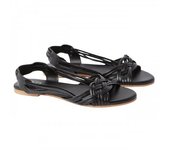 Sandalias planas anchas de cuero trenzado Jocelyn de Dorothy Perkins para mujer 4 UK plata