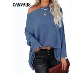 Camiseta de primavera y otoño para mujer, Jersey informal de manga larga con hombros descubiertos y murciélago, Jersey de punto de gran tamaño con gofres, Tops XL rojo vino