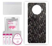 apgo Protective Skin Sticker for the back compatible with Oppo Ace2, Wrap Film, Foil, Vinyl - Pattern Carbon Black Pixel