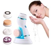 Cepillos de lavado eléctricos 4 en 1, cepillo de dientes de limpieza facial sónico para exfoliación facial, cepillo de lavado, limpiador, herramienta de belleza para el cuidado de la piel