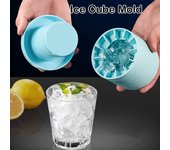 1 pieza de molde de cubitos de hielo de silicona Fabricante de celosía cilíndrica de grado alimenticio Cóctel de whisky Herramienta de cocina de barra de molde de hielo de verano de bricolaje azul