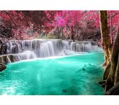 5D Daimond Pintura Cascada Redondo de Diamantes de Diamantes Bordado Punto de Cruz 20X30CM