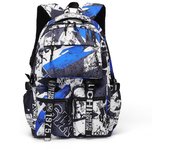 Mochila escolar con estampado de letras para adolescentes, niños y niñas, moderna mochila escolar impermeable, mochila de viaje para ordenador portátil, mochilas escolares para niños universitarios blanco