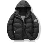 Chaqueta de plumón de invierno, chaqueta de plumón con capucha para hombre, chaqueta de plumón popular, chaqueta de plumón cálida XXXXL negro