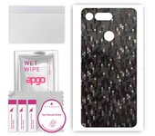 apgo Protective Skin Sticker for the back compatible with Honor View 20 Honor V20, Wrap Film, Foil, Vinyl - Pattern Carbon Black Pixel