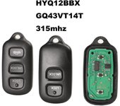 jingyuqin Mando a Distancia Llave de Coche 2/3 +1 Botón para Toyota HYQ12BBX Highlander GQ43VT14T Camry Solara Corolla Sienna 315mhz 1ps parpadeo