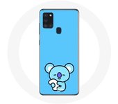 Coque pour Samsung Galaxy A21S Bangtan BTS BT21 Koya RM Fond Bleu