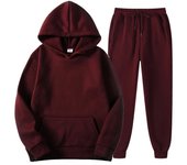 Ropa deportiva de marca para hombre de invierno, conjunto de sudadera de manga larga y pantalón de jogging, 2 piezas, ropa deportiva para correr S claret
