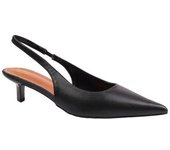 ¿De dónde viene eso de los nuevos zapatos de corte de tacón de gatito con tira en la espalda y puntiagudos de PU para mujer/señoras? 8 UK negro