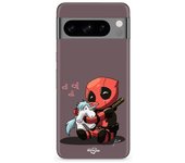 Coque - MANIACASE - Google Pixel 8a Pro - Bébé Deadpool avec Licorne - Silicone - Souple