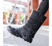 Zapatos de goma unisex para hombres y mujeres, botas de media pantorrilla, botas de seguridad para el trabajo, botas de lluvia para pesca, botas para lluvia 36 negro