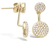 Les Trésors De Lily [P5036] - Pendientes con contorno de lóbulo chapados en oro 'Sissi' - 20x8 mm blanco