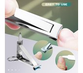 Cortaúñas plegable antideslizante que ahorra trabajo para manicura y pedicura, cortaúñas profesional para dedos de los pies para adultos L