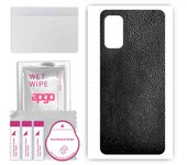 apgo Protective Skin Sticker for the back compatible with Xiaomi Redmi Note 10T 5G Japan, Wrap Film, Foil, Vinyl - Pattern Black Leather