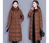 Chaqueta de algodón para mujer, nueva Chaqueta de algodón de longitud media, chaqueta de invierno de gran tamaño, Chaqueta de algodón gruesa, largo hasta la rodilla para mujer XXXXXL