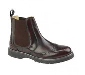Grafters Botas Chelsea de cuero para hombre 10 UK borgoña